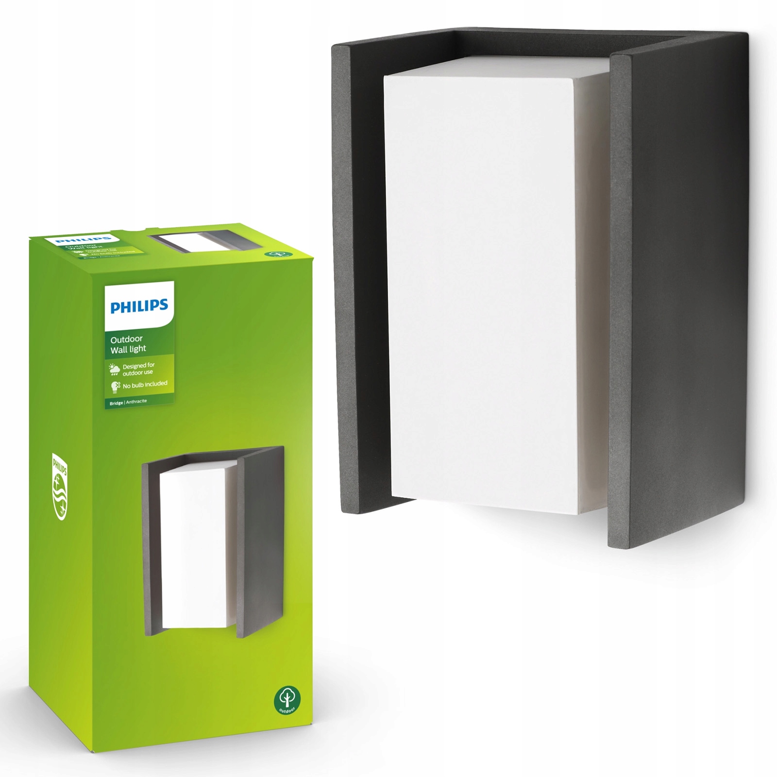 Zahradní Led lampa Fasádní nástěnné svítidlo Bridge E27 IP44 Antracit Philips