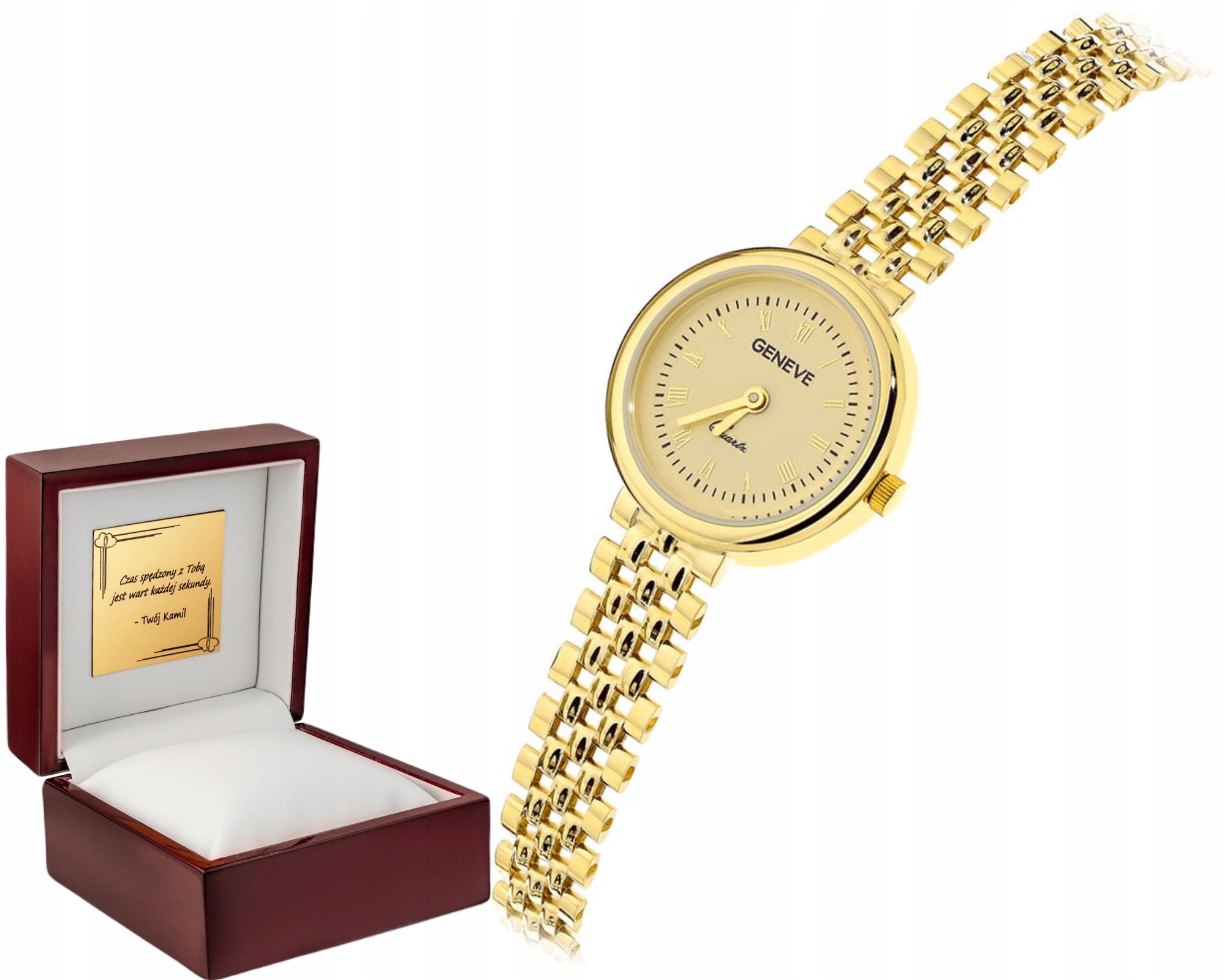 Zlaté Hodinky S Kulatým Ciferníkem 585 S Možností Gravírování Na Zadní Straně