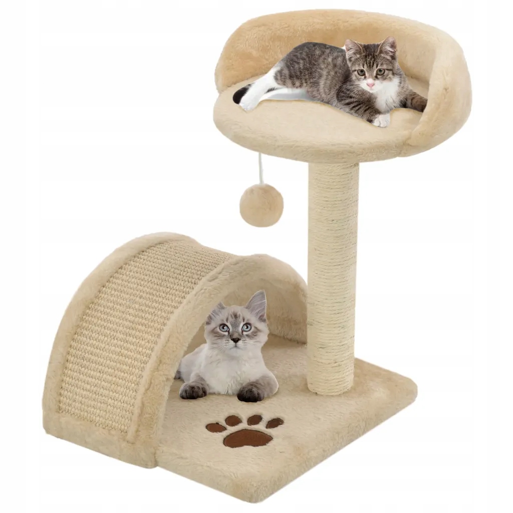Levně vidaXL Škrabadlo pro kočky se sisalovými sloupky, 40 cm, béžovo-hnědé