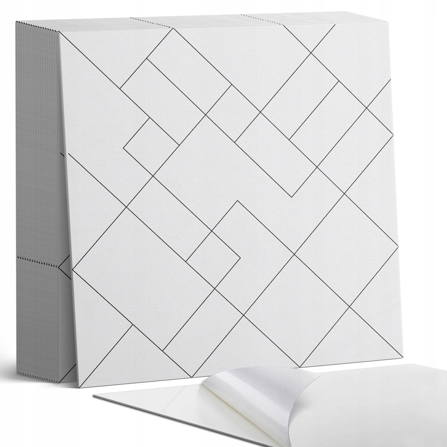 Sada samolepících Pvc dlaždic Abstraktní formy linie 20 x 20 x 20 cm