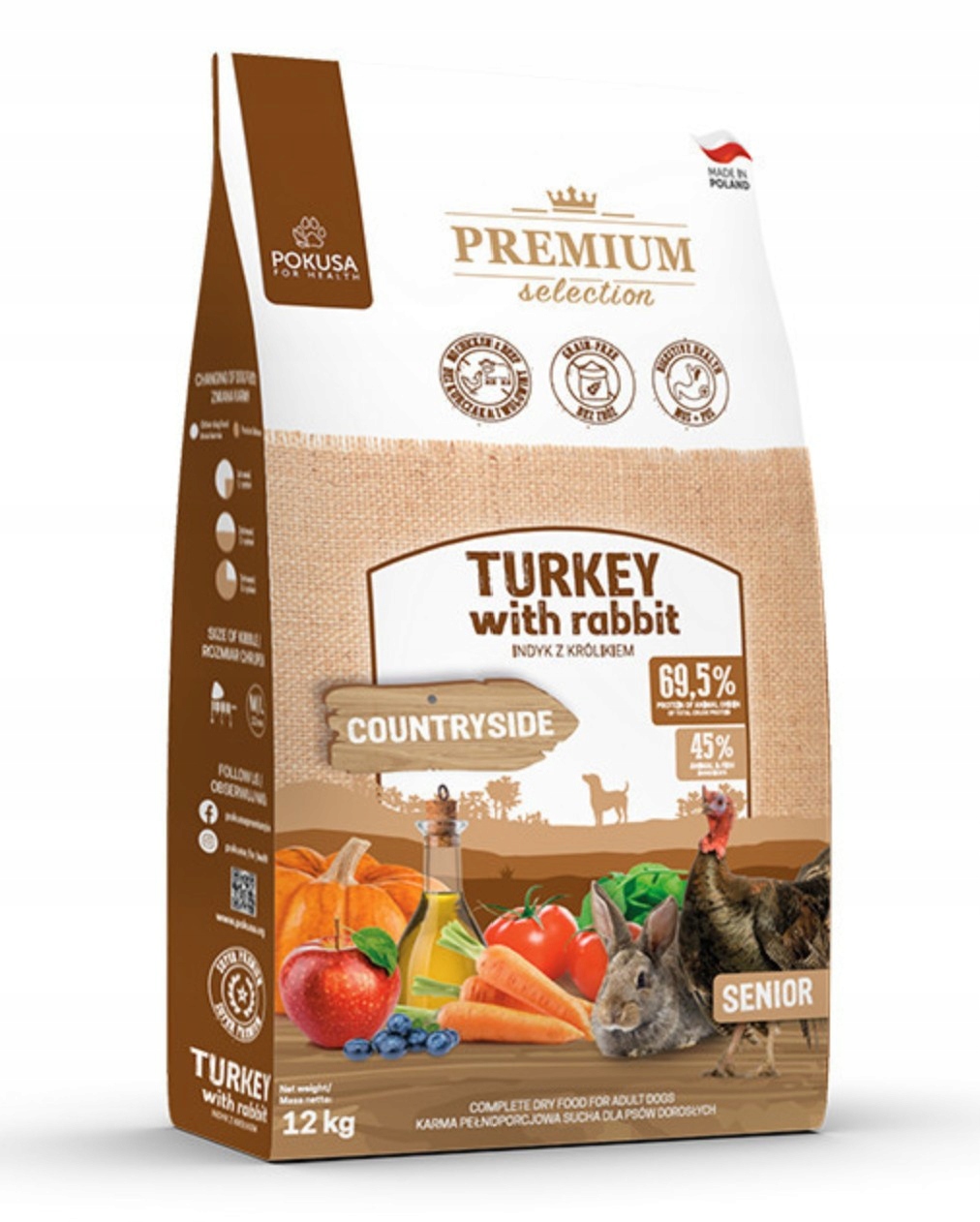 Levně Pokusa Krůta S Krůta A Králíkem 12 kg Premium Krmivo