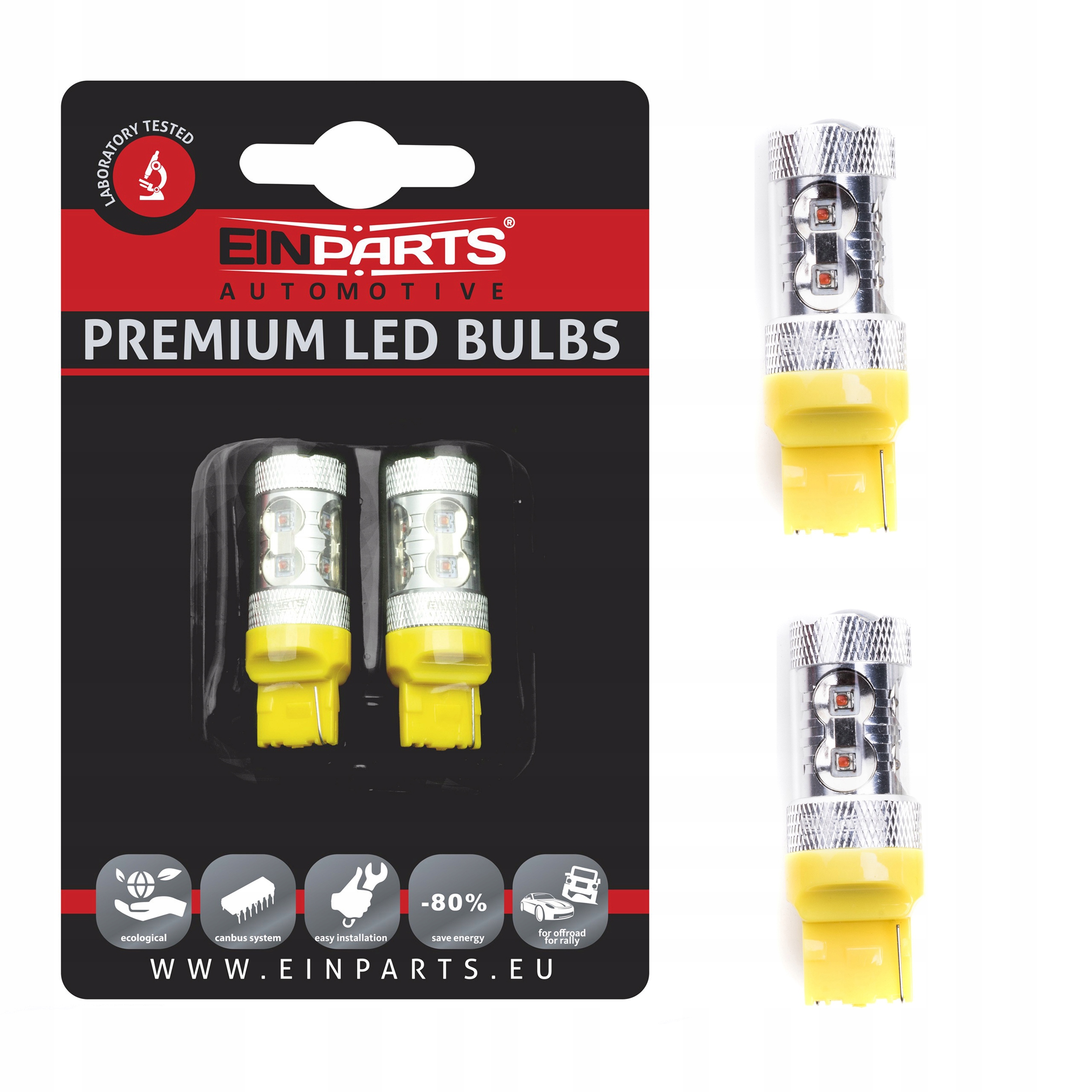 Led Žárovky W21W 7440 10 Cree Xb-d 12/24V Oranžové