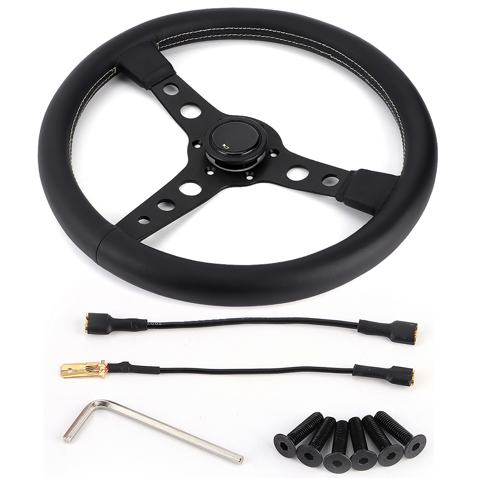 Športový Volant 350 MM 14 Palcov Z Pravej Alumi Kože Pre Momo Prototipo