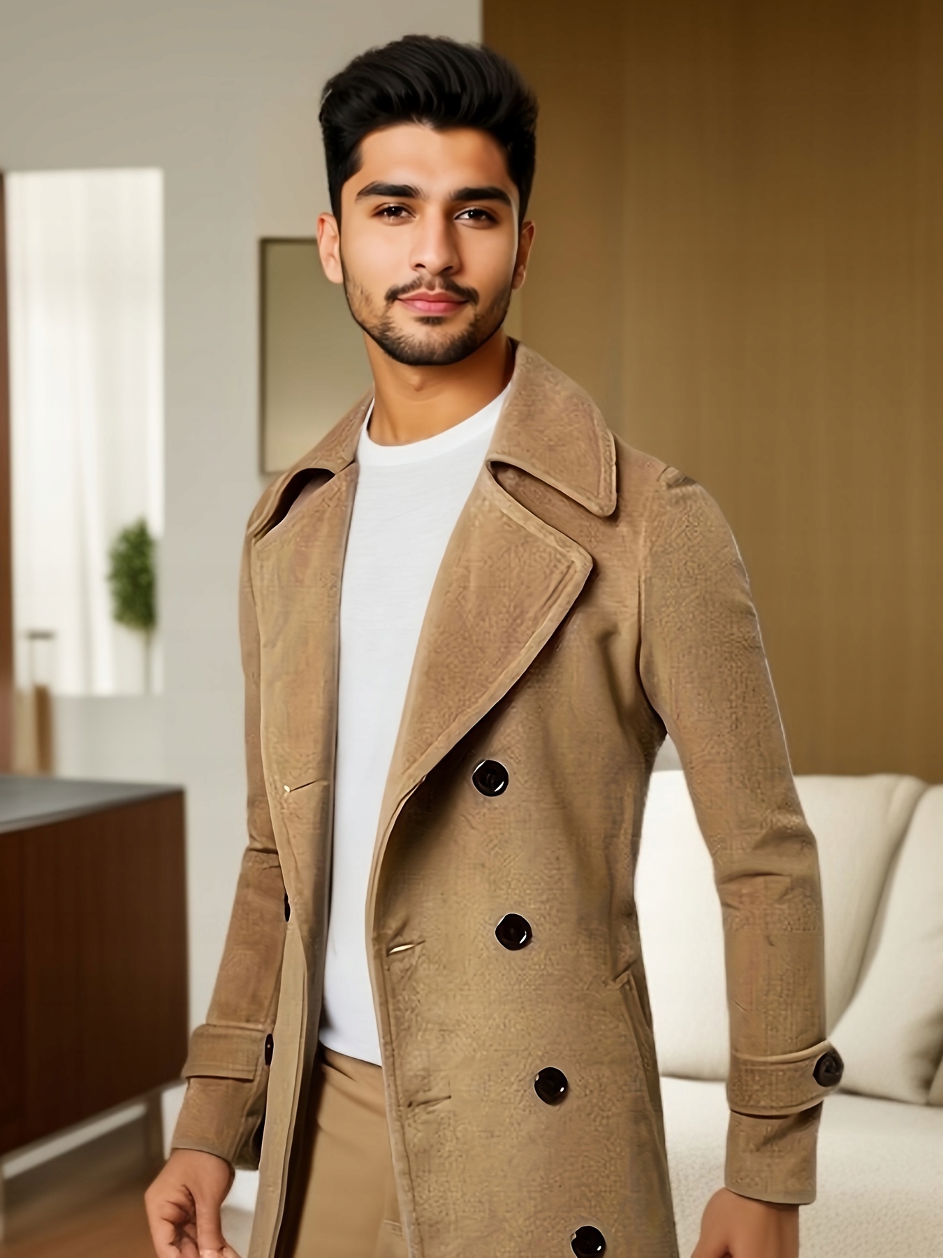 ELEGANCKI DŁUGI MĘSKI PŁASZCZ JESIENNO ZIMOWY Płeć mężczyzna