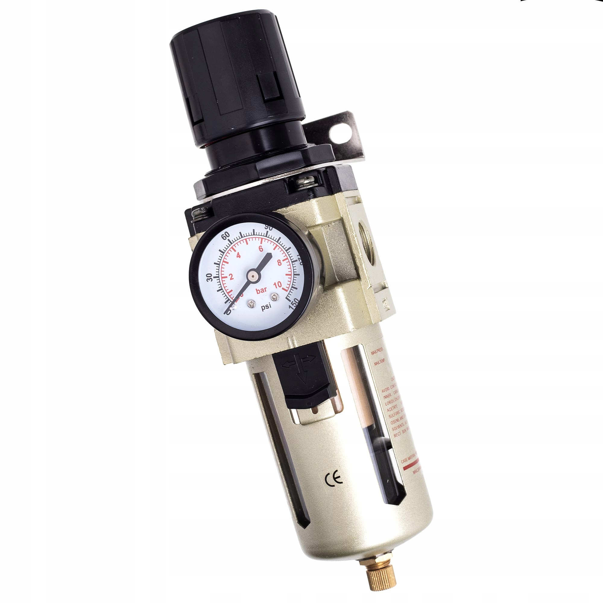 Filtr powietrza 3/4” odwadniacz, reduktor ciśnienia 40µm do kompresora