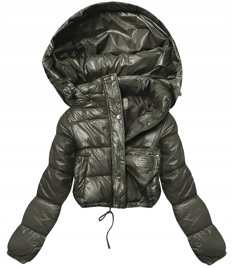 Krátká Dámská Péřová Bunda 3831 Khaki L (40)