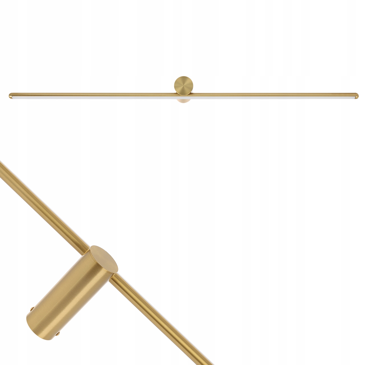 Nowoczesna lampa ścienna złoty kinkiet nad lustro obraz Oki Led 62cm, slim