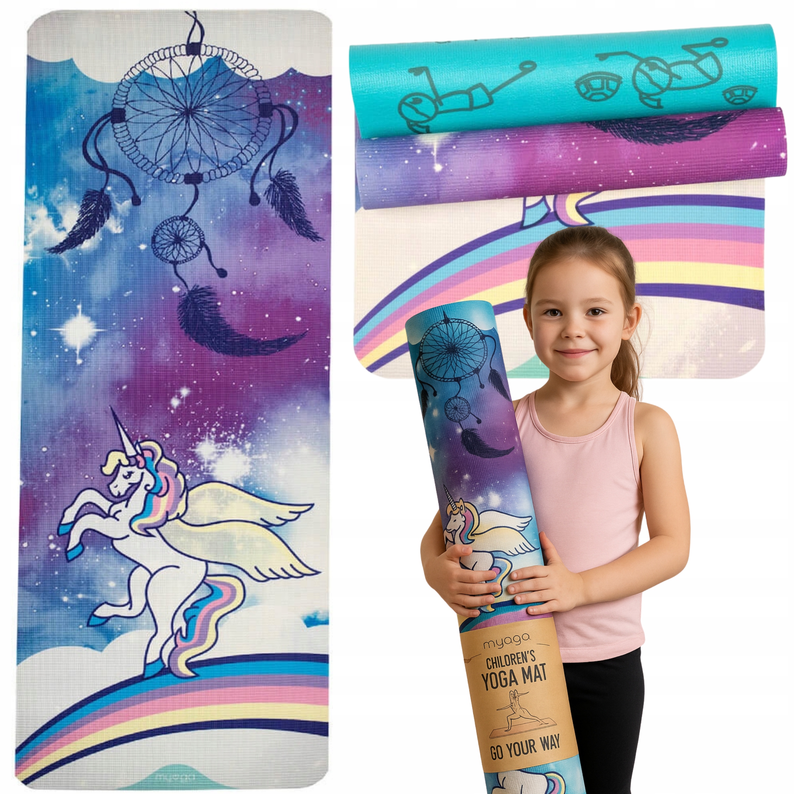 Mata Do Ćwiczeń Dla Dzieci Myga Sweet Dreams 6 MM Lekka Nauka Jogi