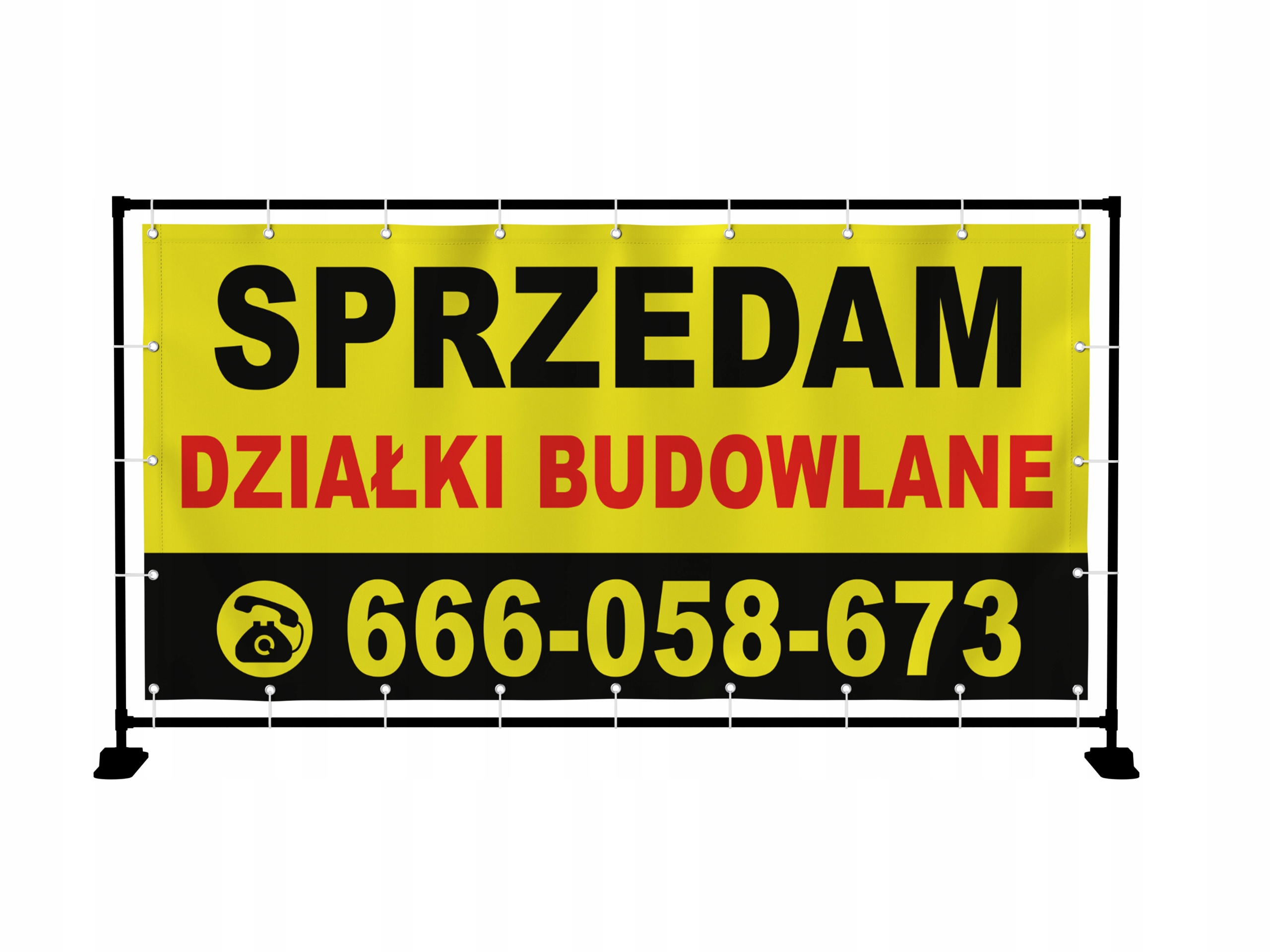 BANER PREMIUM - SPRZEDAM DZIAŁKI BUDOWLANE - 200X100 CM - SUPER JAKOŚĆ!