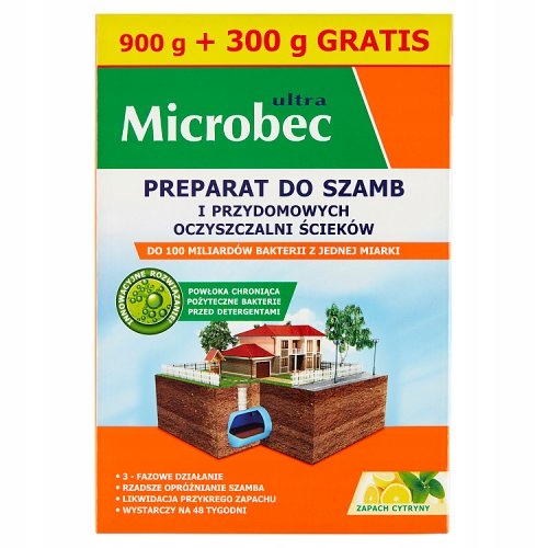 MICROBEC Ultra BAKTERIE ŚRODEK DO SZAMBA 1.2kg x 2 Kod producenta MICROBEC 900+200