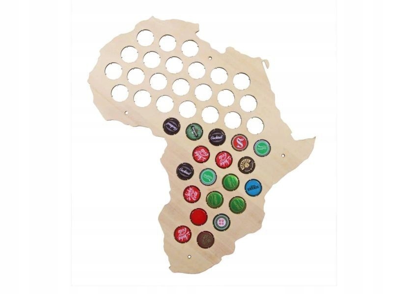 Afrika Mapa Pivo Na Kapsle Pivní tabule Pivo 50x30 cm