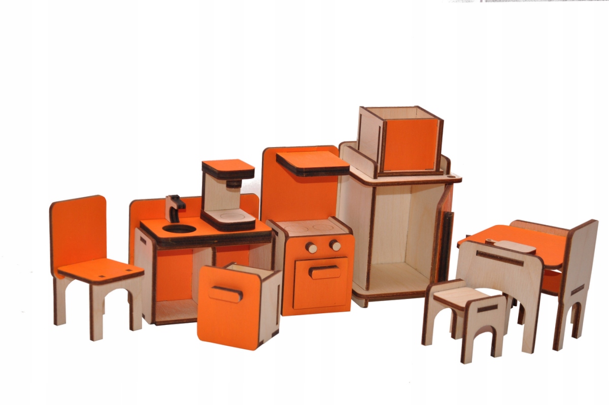 KOLOROWE MEBLE DO KUCHNI DO DOMU DLA LALEK PREZET NA DZIEŃ DZIECKA