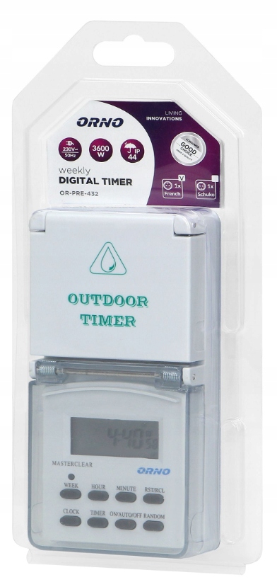 PROGRAMATOR CZASOWY DO GNIAZDA IP44 OR-PRE-432 ORNO EAN (GTIN) 5902560327021