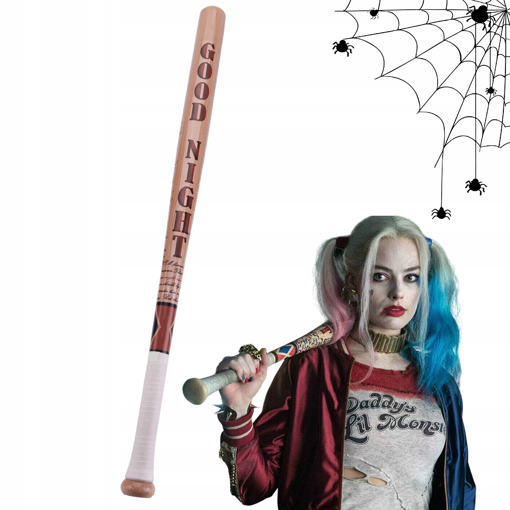 Kij Bejsbolowy Harley Quinn 82CM Lekki Drewniany Do Cosplay Fotografia