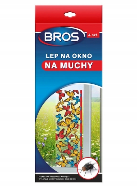 

Bros Naklejka Lep na okno muchy komary, 4 sztuki
