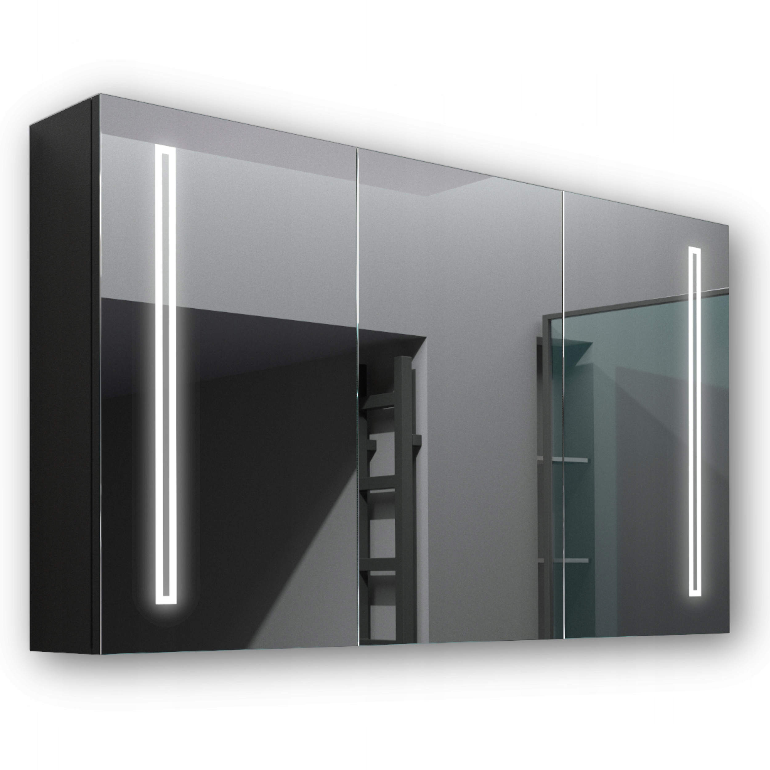 Drevená skrinka 120x70 Led zrkadlo Venus čierna