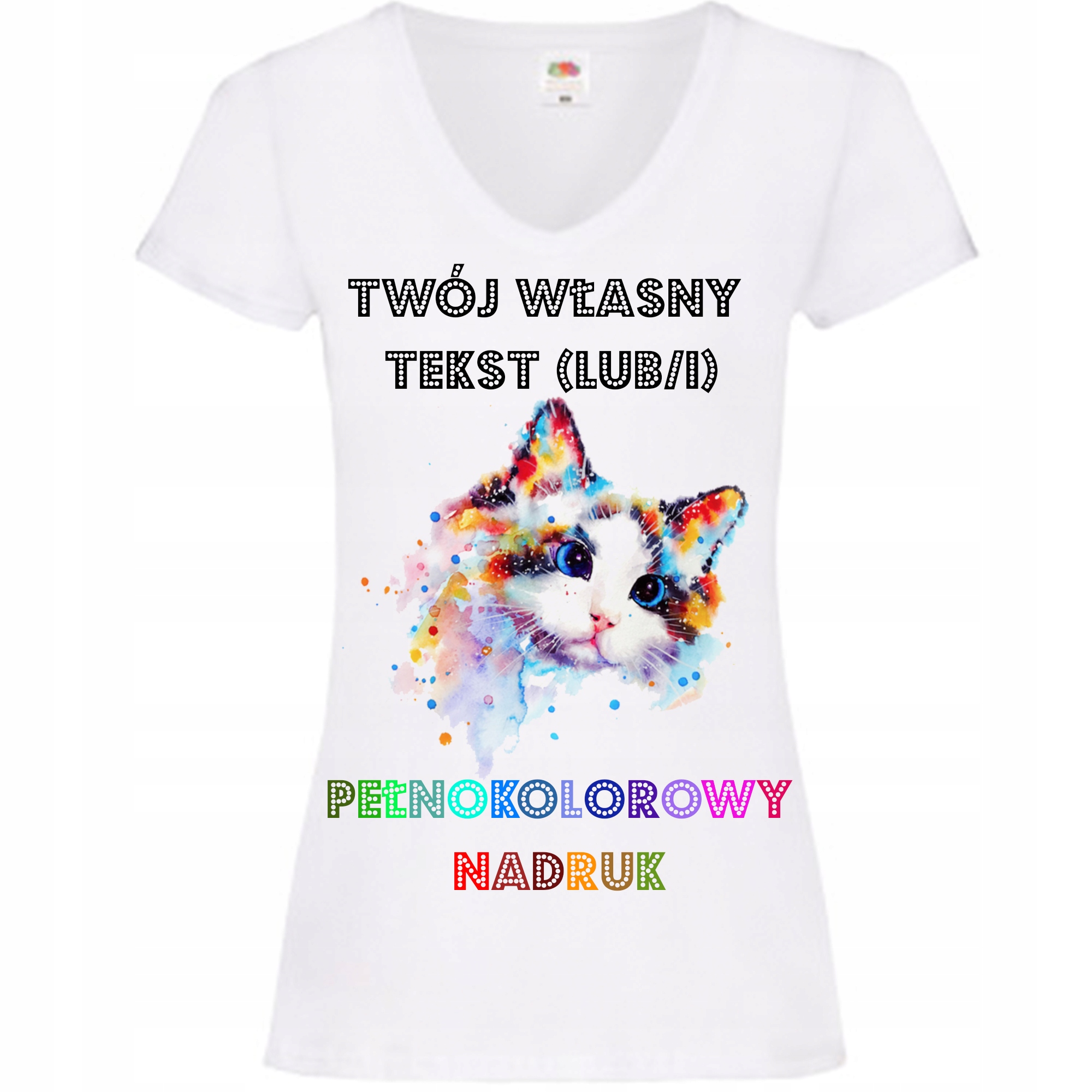 

Koszulka Damska V Serek Biała Z Nadrukiem Xs