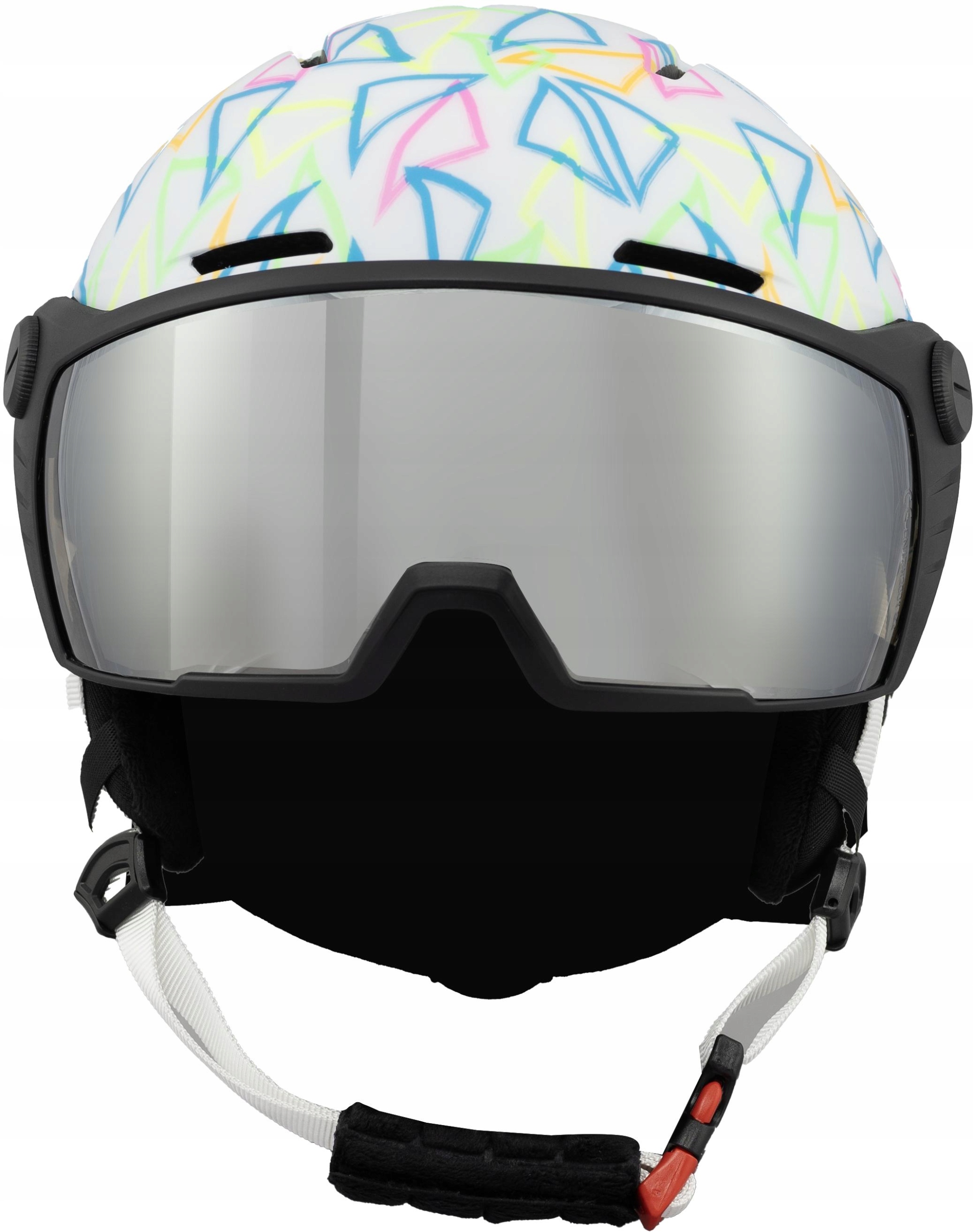 Lyžařská přilba Blizzard Flash Visor junior white/multicolor S (52-56 cm)