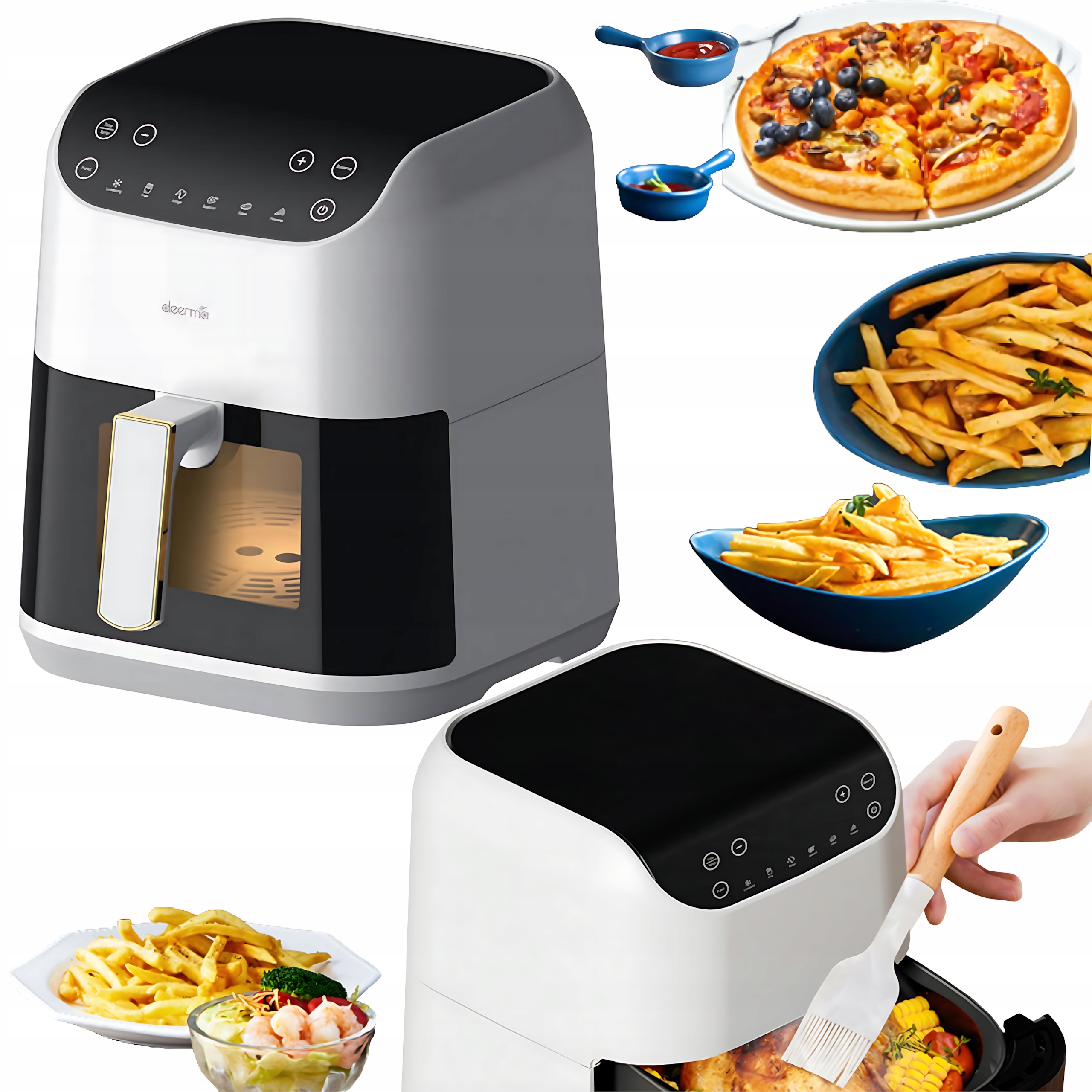 Beztuková fritéza Deerma Dem-kz130w s funkcí plánování pečení