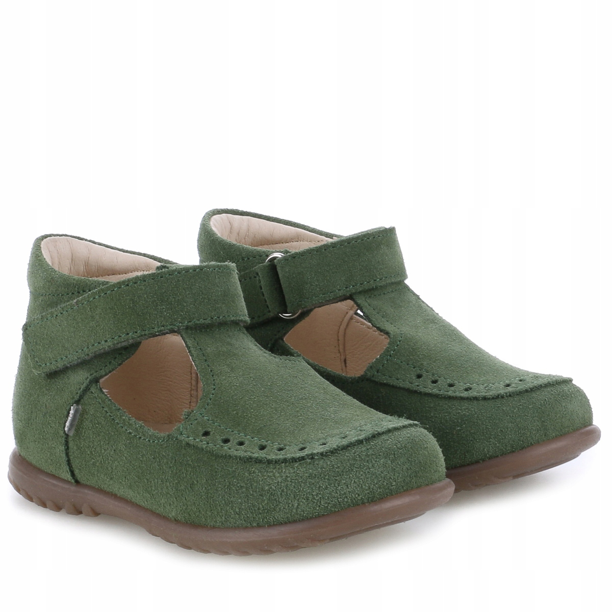 Emel ES1490B-11 Trzewiki Buty Roczki Skórzane Baleriny Cocco Zielone R 23