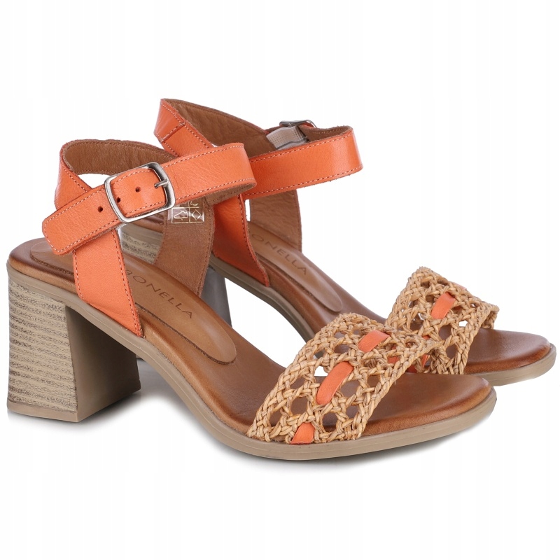 Dámské sandály Bombonella 12T 431 379 Sunburn oranžové Kůže Vel. 38