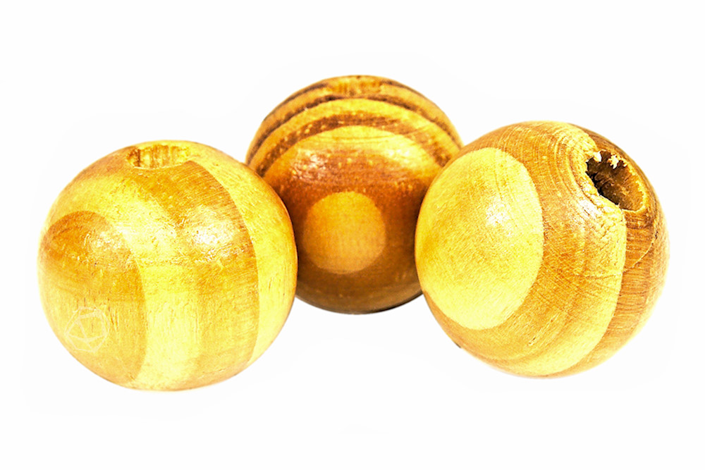 Drewniane korale kulki 20mm lakier 10szt. beż