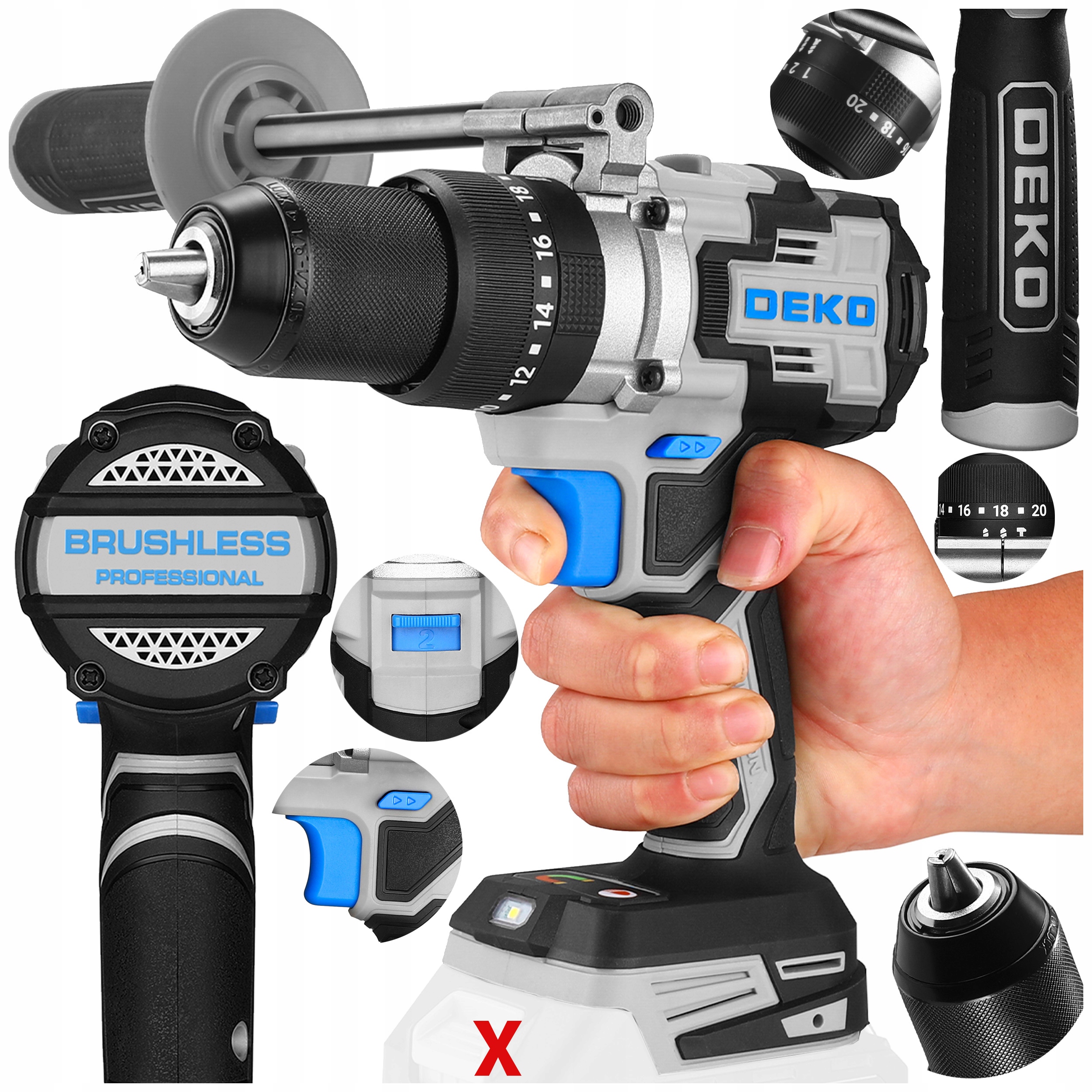 Wiertarko Wkrętarka Z Udarem Akumulatorowa 120 Nm Wiertarka Udarowa Deko