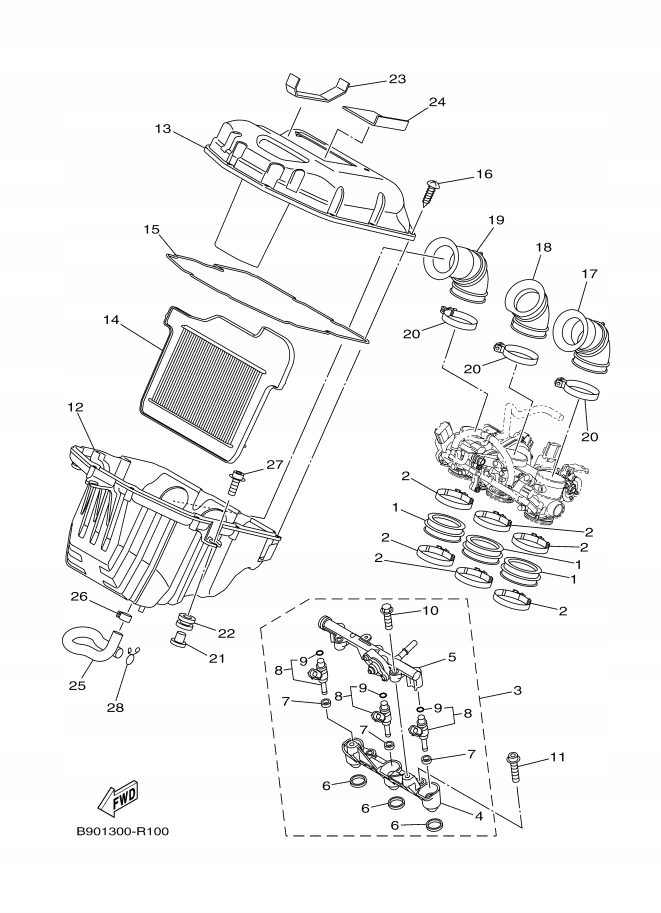 Filtr powietrza Yamaha MT09 Tracer900 XSR900