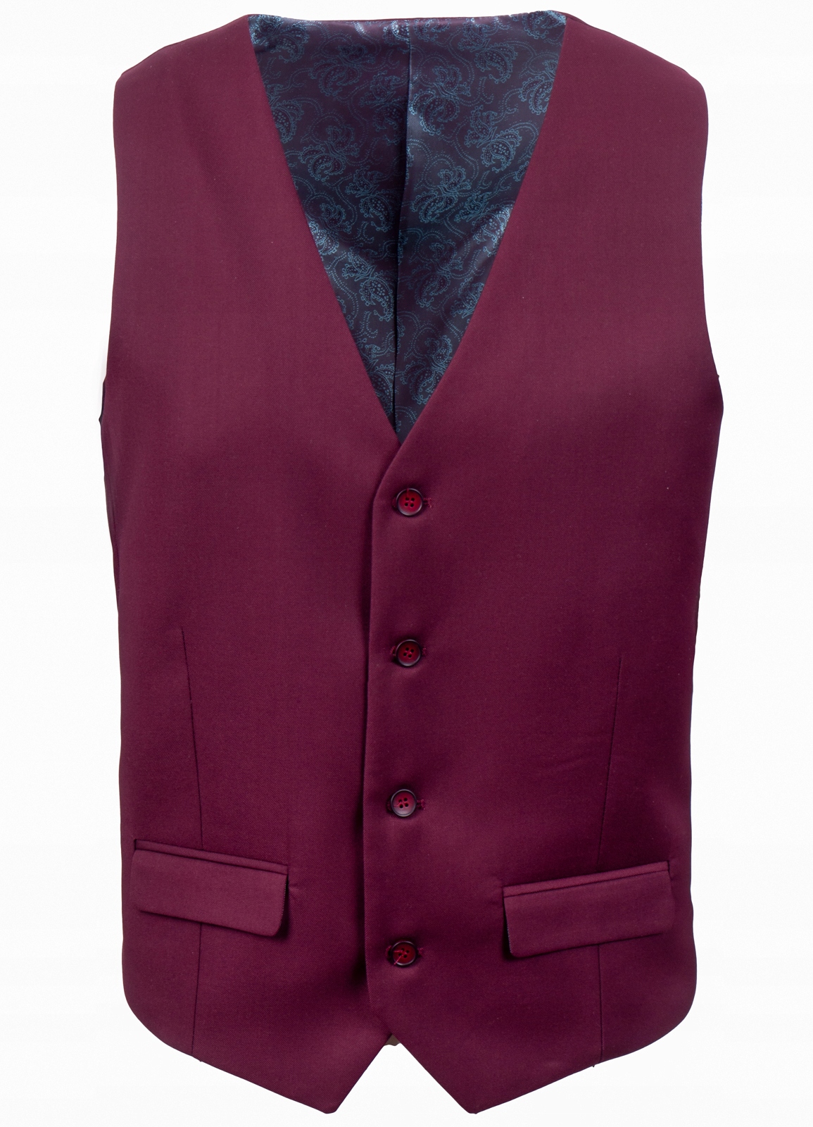 KAMIZELKA MĘSKA ELEGANCKA WIZYTOWA BORDOWA 48 pl Materiał dominujący poliester