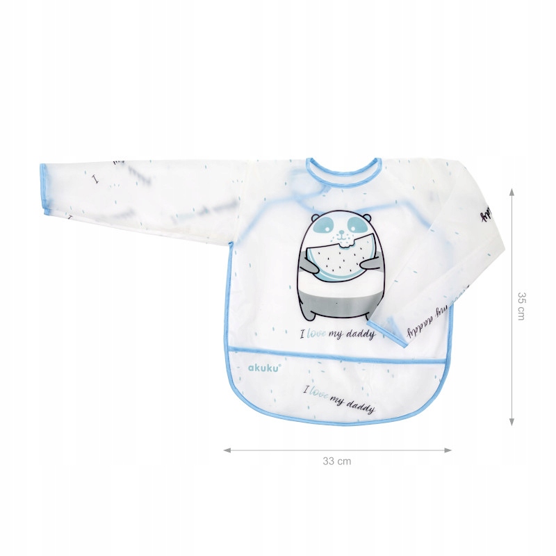 AKUKU ŚLINIAK Z RĘKAWAMI FARTUSZEK NA RZEP EVA Marka Akuku