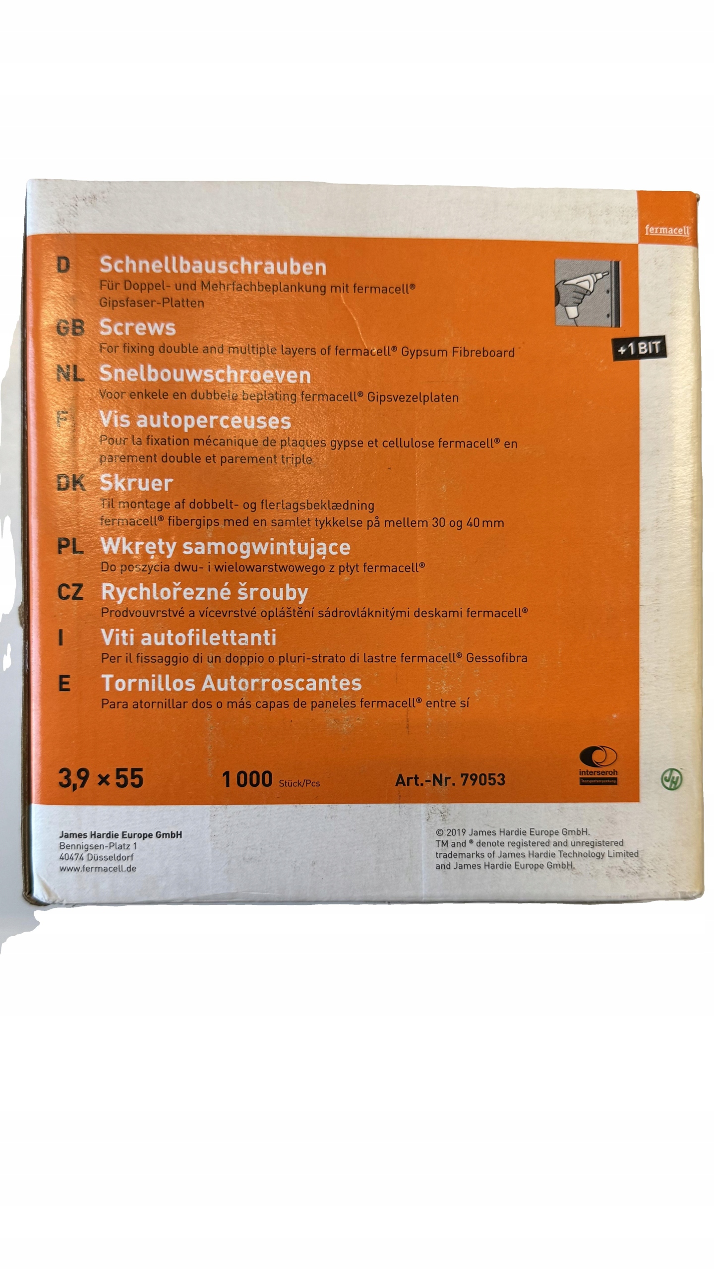 Fermacell Wkręt 3,9X55 Do Podłóg 1000SZT 79053 Bit