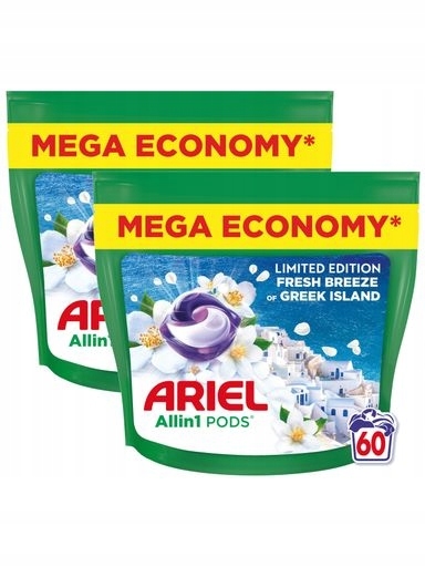 Levně 2x Kapsle na praní Ariel Pods Fresh Breeze of Greek Island 60ks