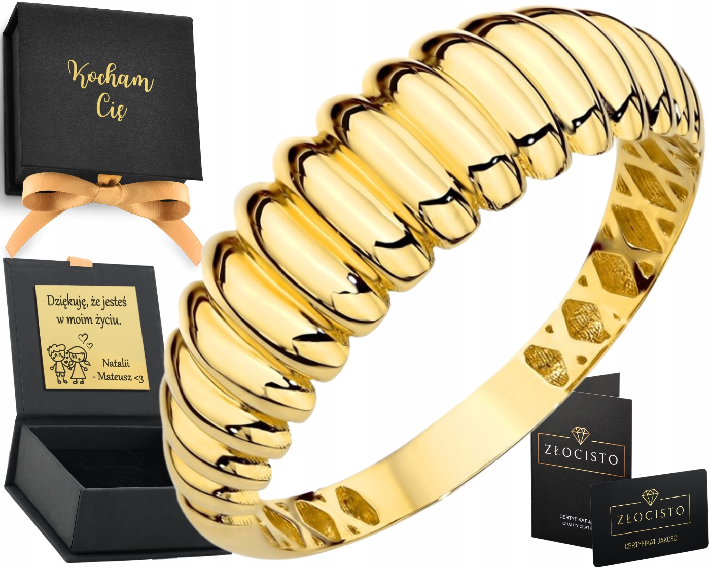 Prstýnek Zlatý Drážkovaný Hladký Ryzost 585 S Gravírováním a certifikátem 14 k