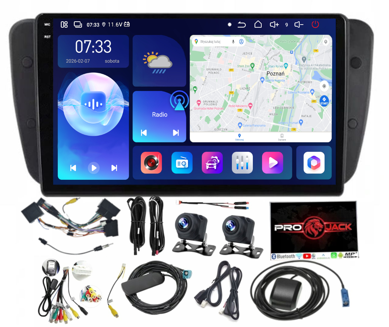 Rádio Navigácia Carplay Gps Android Seat Ibiza 6J 2008-17 6GB 128GB Sim