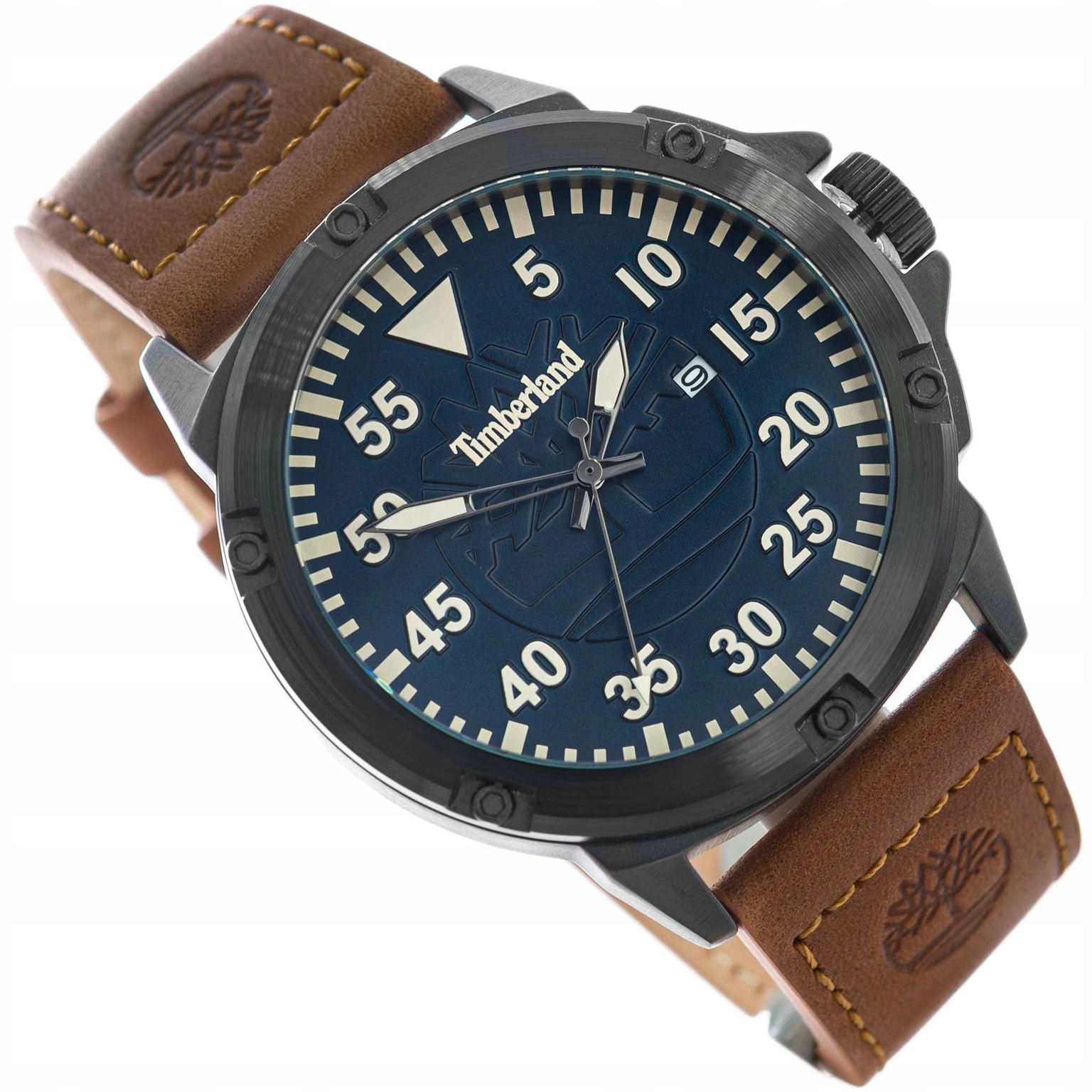 Pánské Hodinky Timberland TDWGB9002803 Hnědé Na Řemínku Datumovka Dual-time