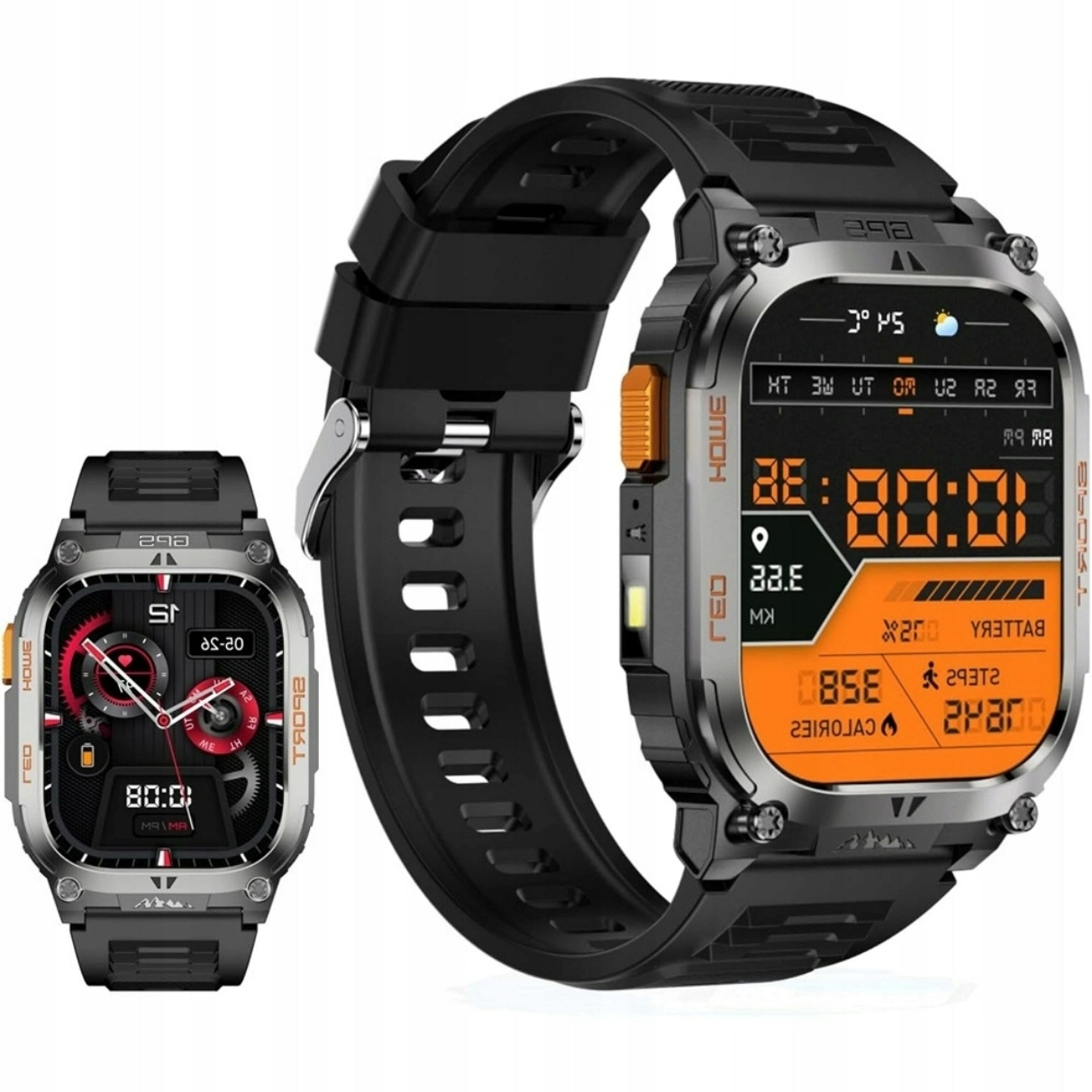 Chytré Hodinky Pánský 2 01 Palcový Hd Vodotěsný Gps QX18 Černý IP68