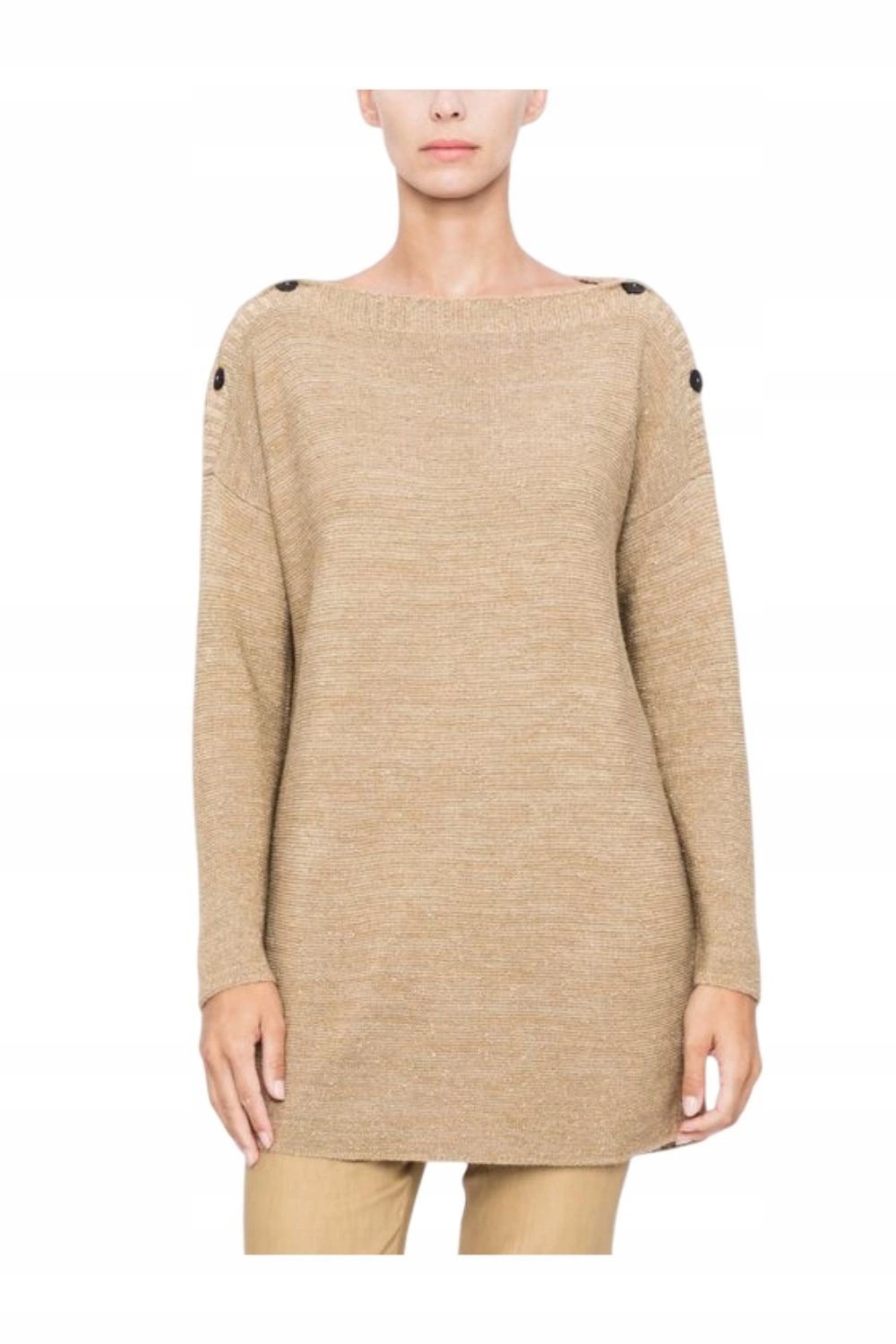 Dámský svetr Sarah Pacini dámský klasický zlatý metalický, módní vel. S/m