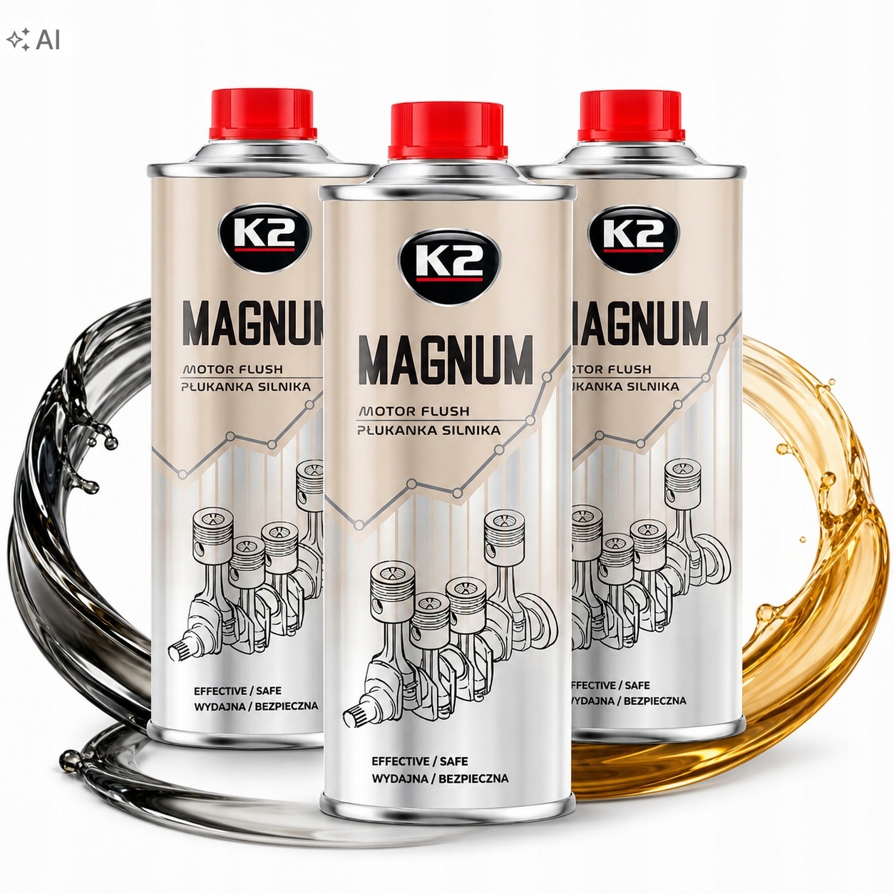 K2 Magnum Motor Flush 3x500 ml płukanka silnika benzyna Diesel Lpg