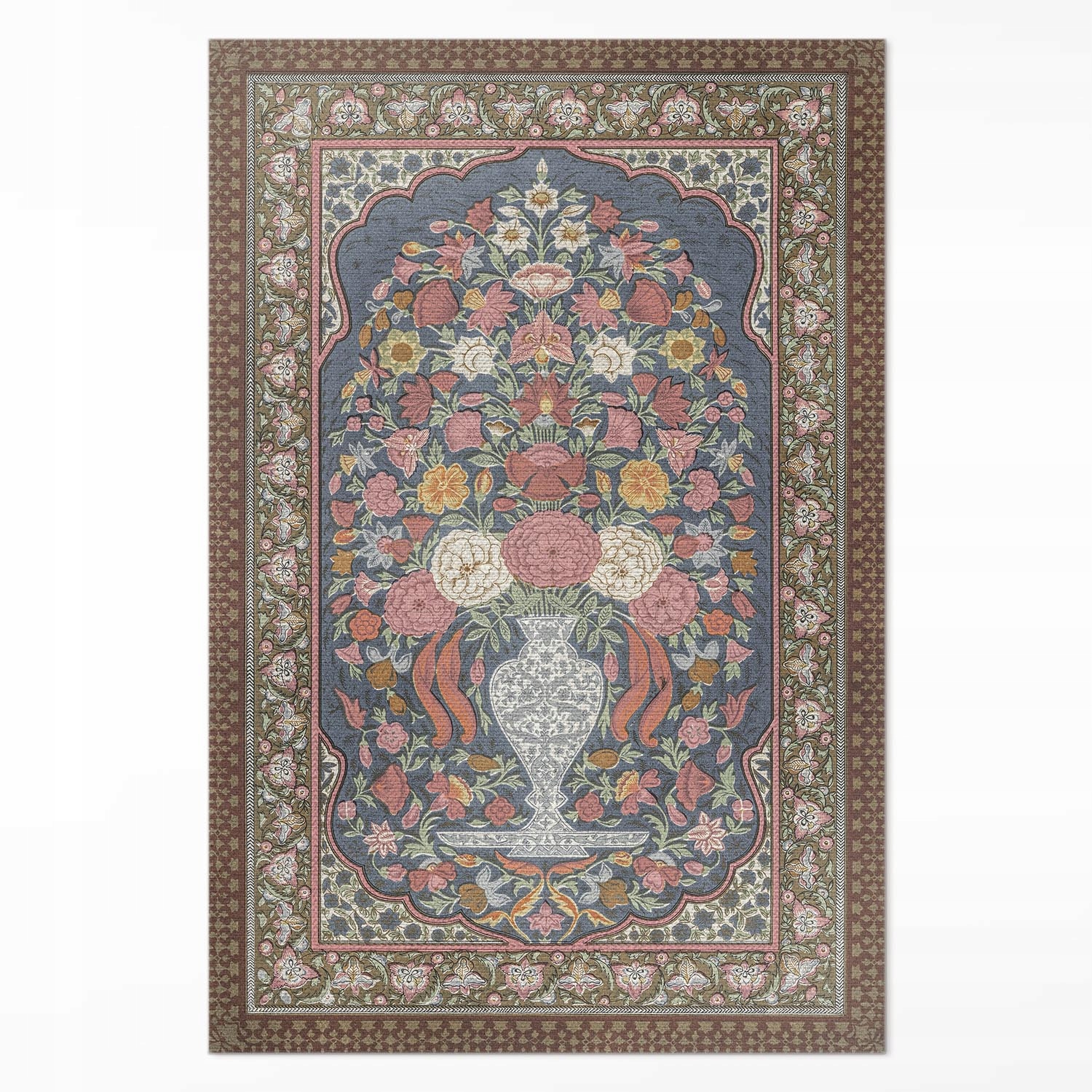 Pvc koberec do kuchyne Kytica kvetov vintage imitácia tkaniny XXL 150x225 cm