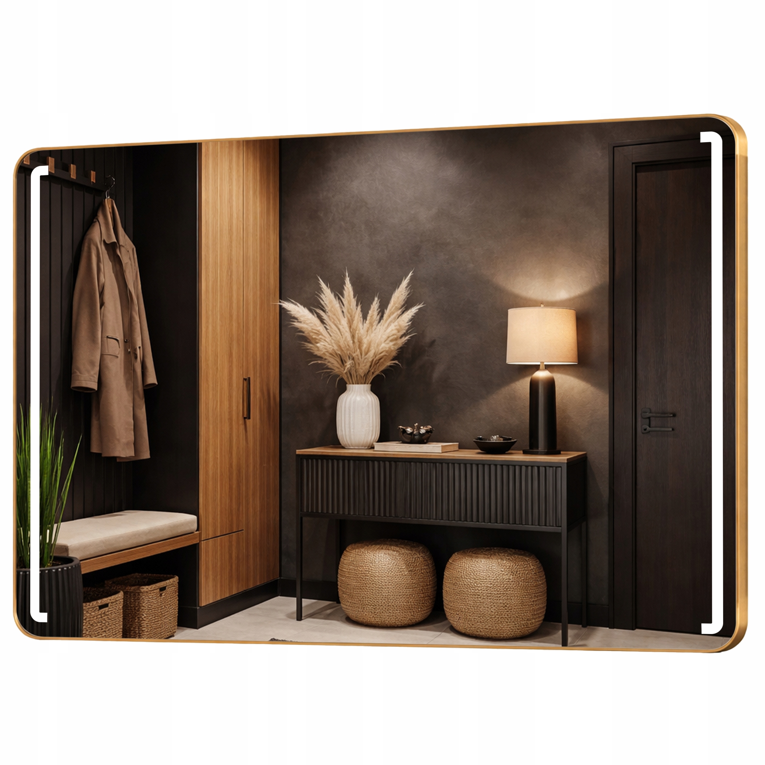 Zrcadlo Kartáčovaný Rám Loft Led 140x80 Oslo