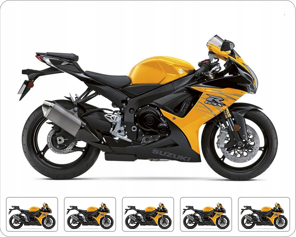 Samolepky Na Motocykl Juula Pro Suzuki Gsxr 750 2012 Žlutá Ymf Černá Yvb