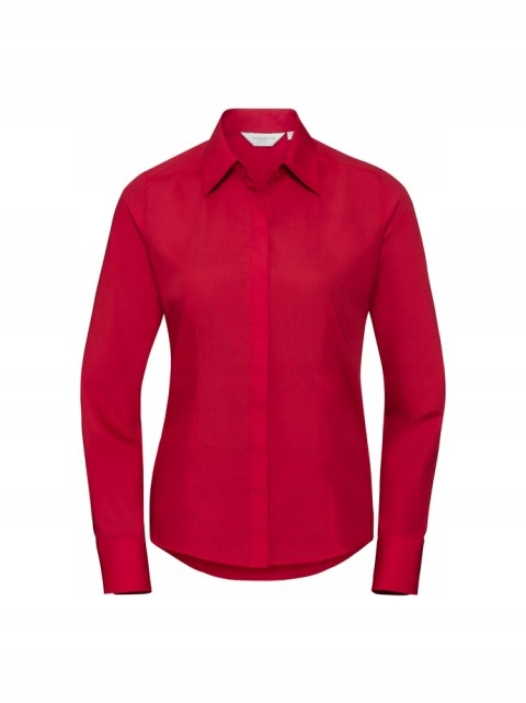 Dámská popelínová košile s dlouhým rukávem Russell Classic Red Xs