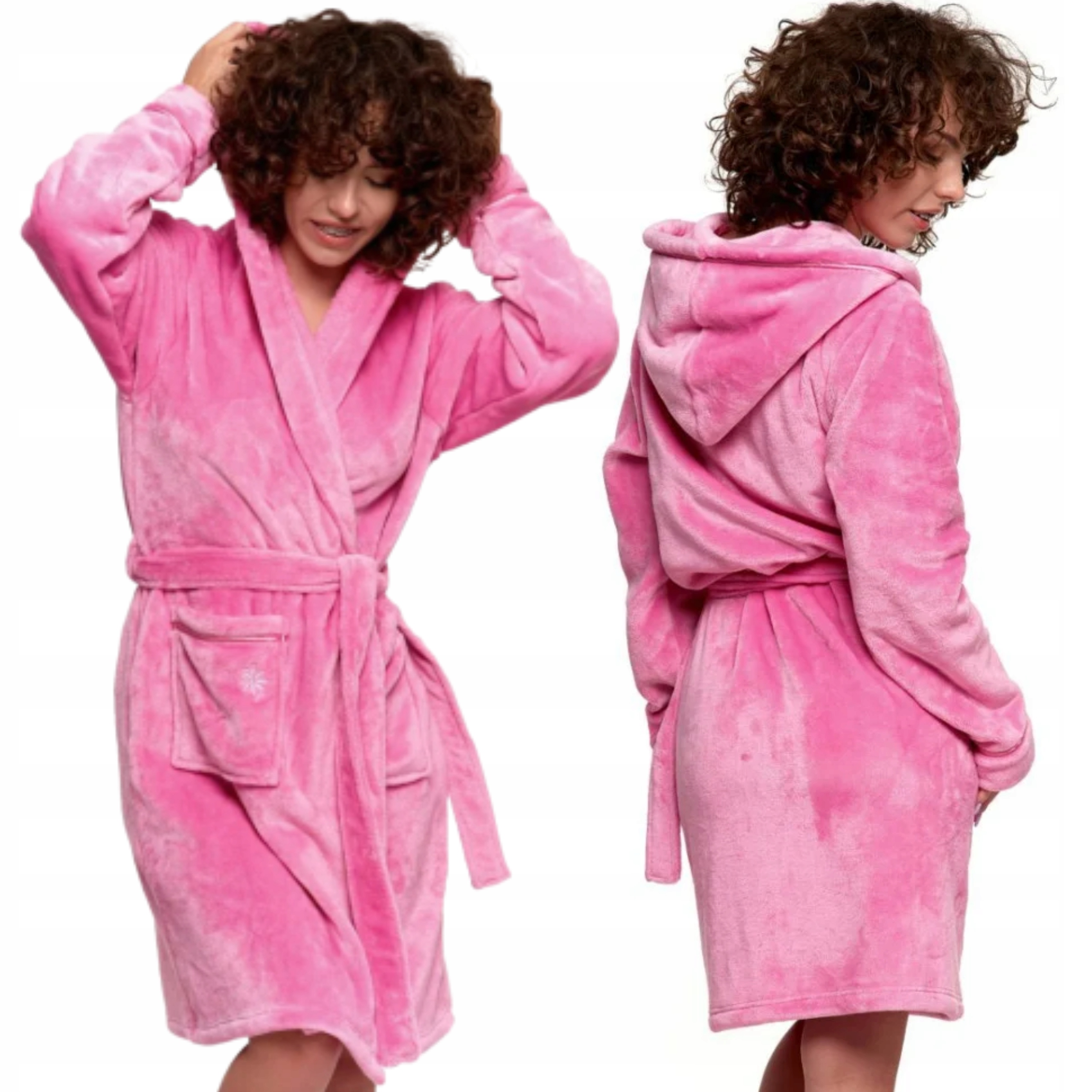 Elegantní dámský župan Dlouhý Měkký Teplý Příjemný Zavazovací Moraj L