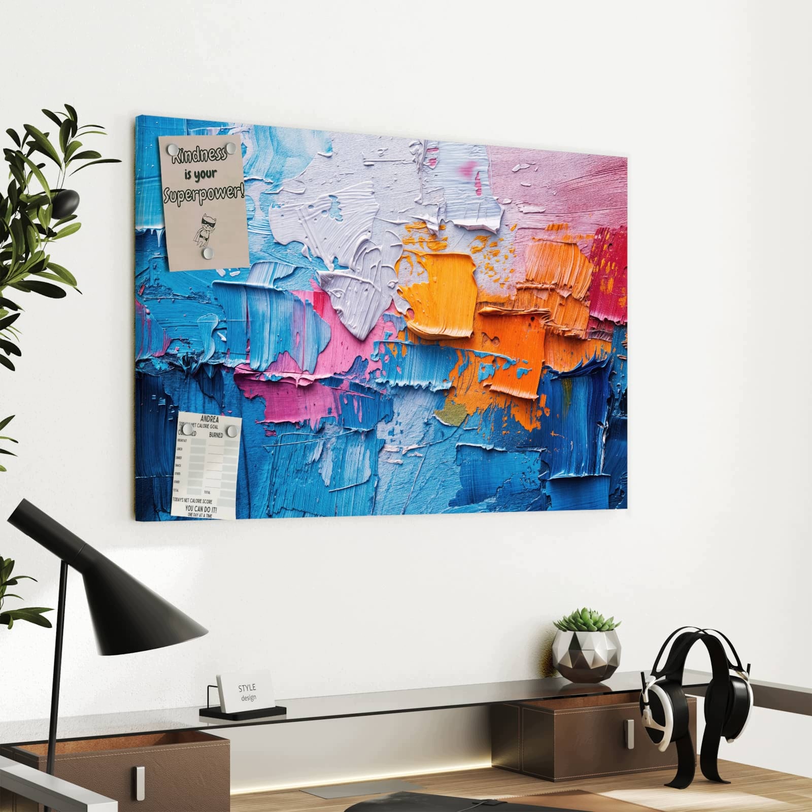 Magnetická tabule Struktura barevná Grafika 60 × 40 cm