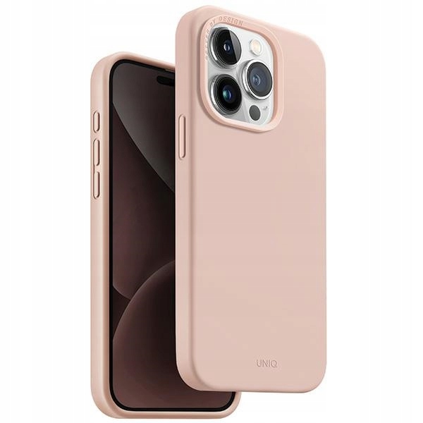 Uniq pouzdro Lino Hue pro iPhone 15 Pro 6.1" Magclick Charging růžové/blush pink