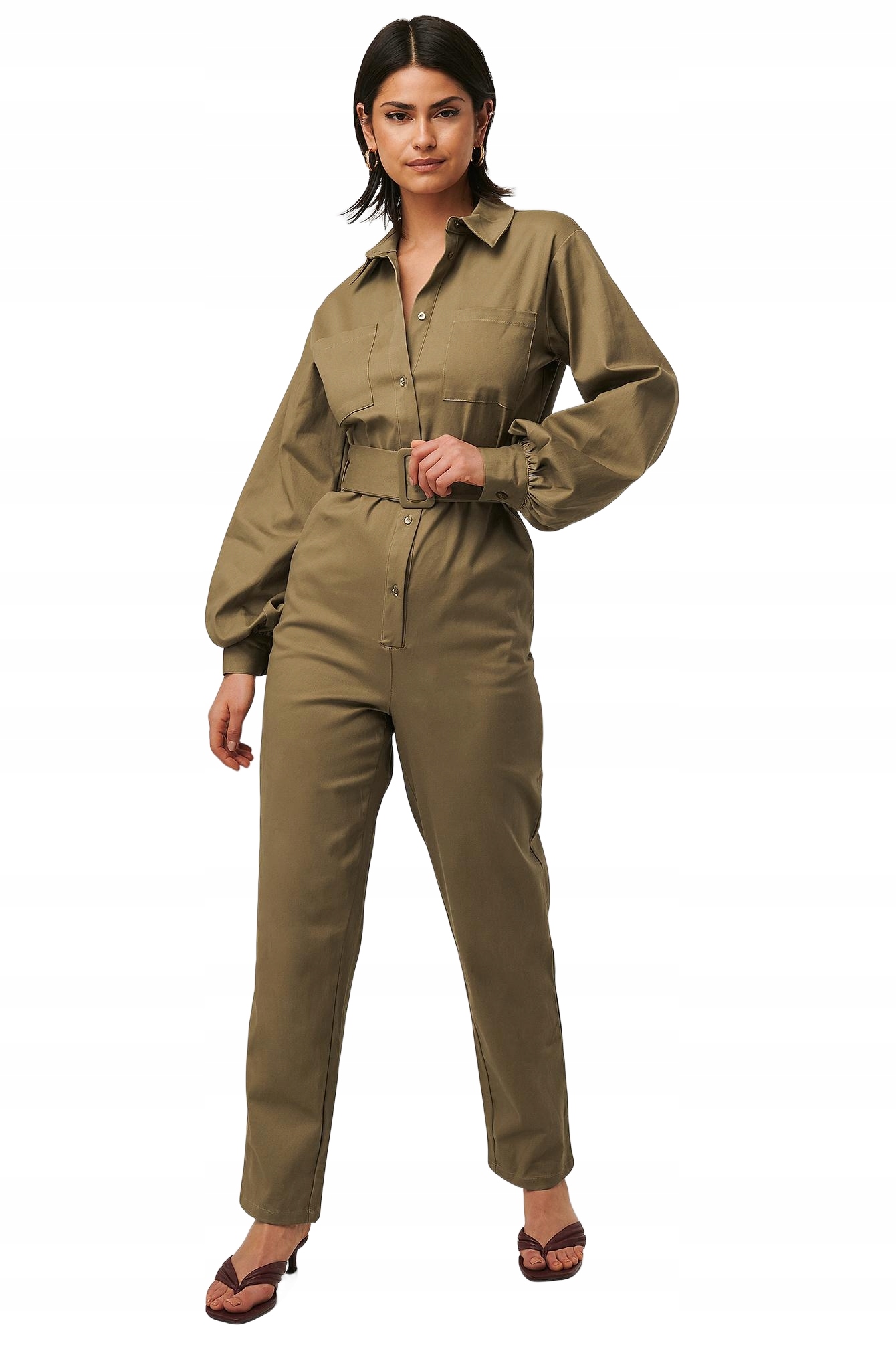 Na-kd Dámská Khaki Kombinéza S Páskem 38 C_j