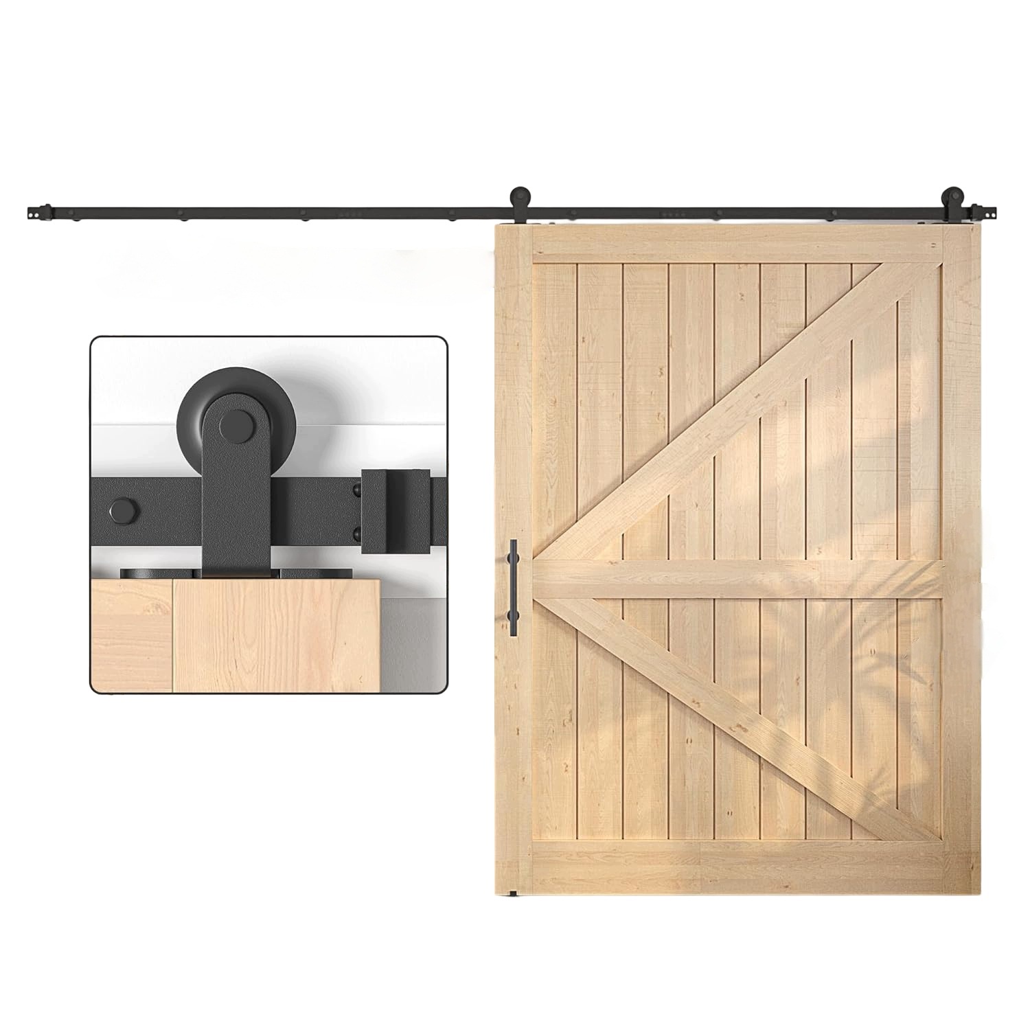Systém posuvných dverí Barn Door Loft Koľajnica čierna Sada 396 cm