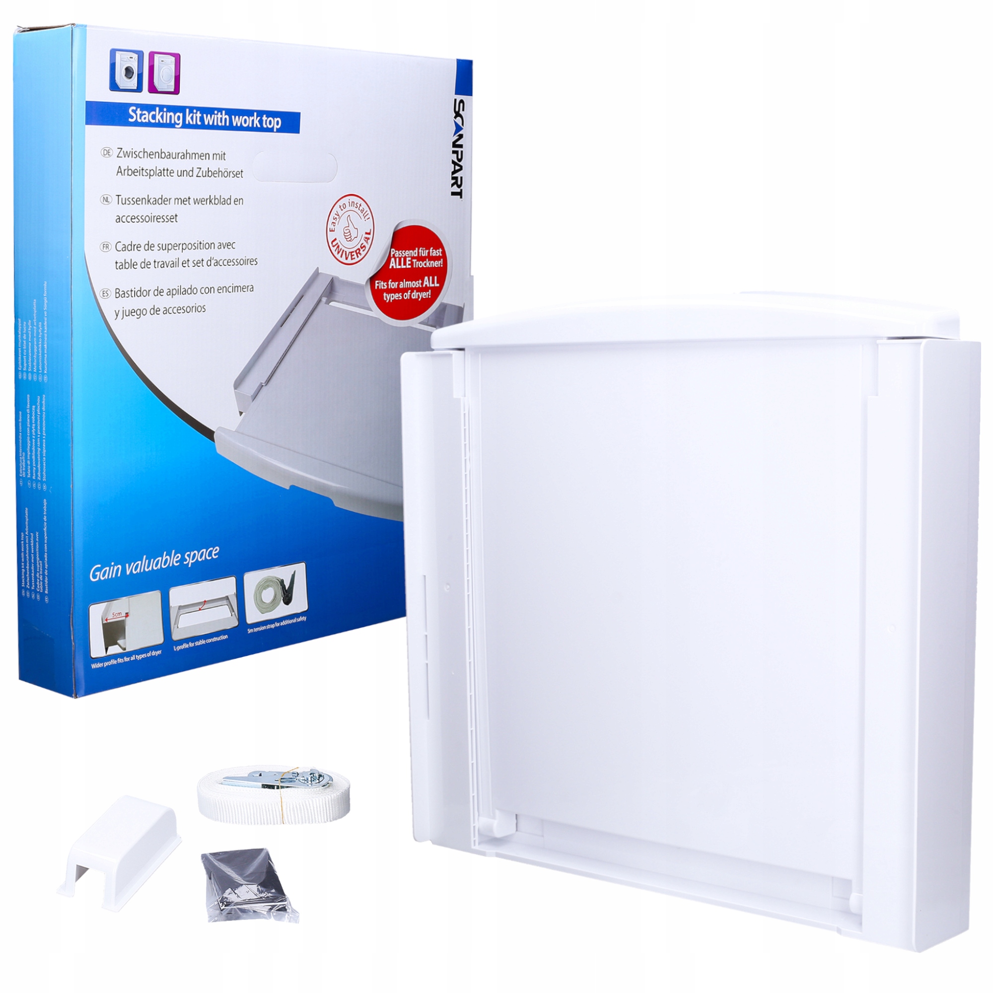 Univerzálny spojovací prvok práčky so sušičkou pre Bosch Samsung Beko 60x60 cm