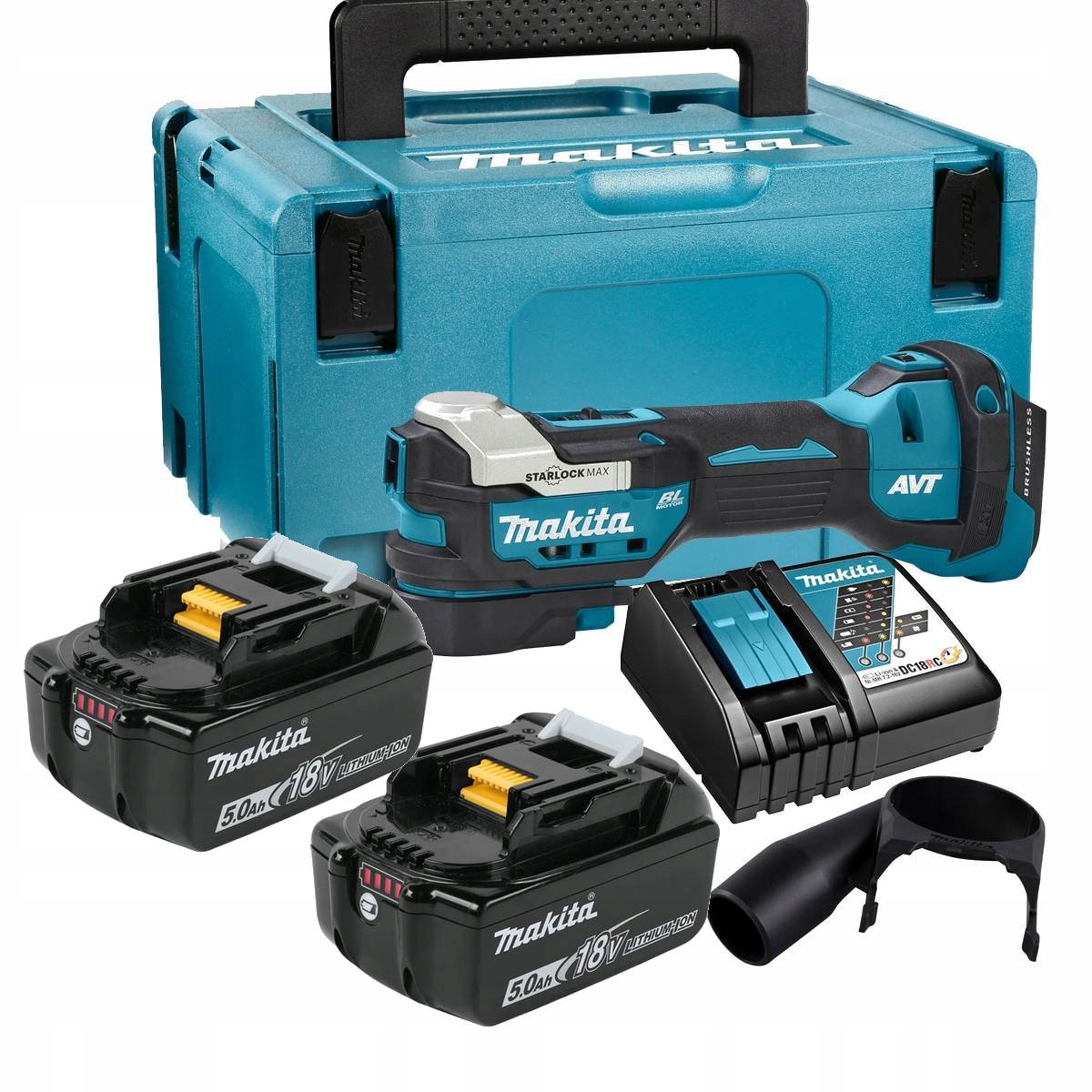 Makita Starlock Narzędzie wielofunkcyjne DTM52RTJ 18V 2x5AH Ład+ Adapter