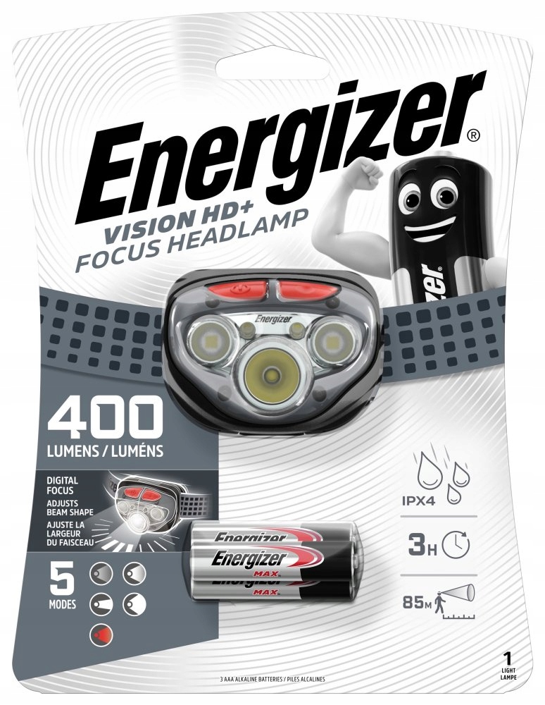 Latarka czołowa Energizer Headlight Vision Hd+ Focus 400lm z 3xAAA